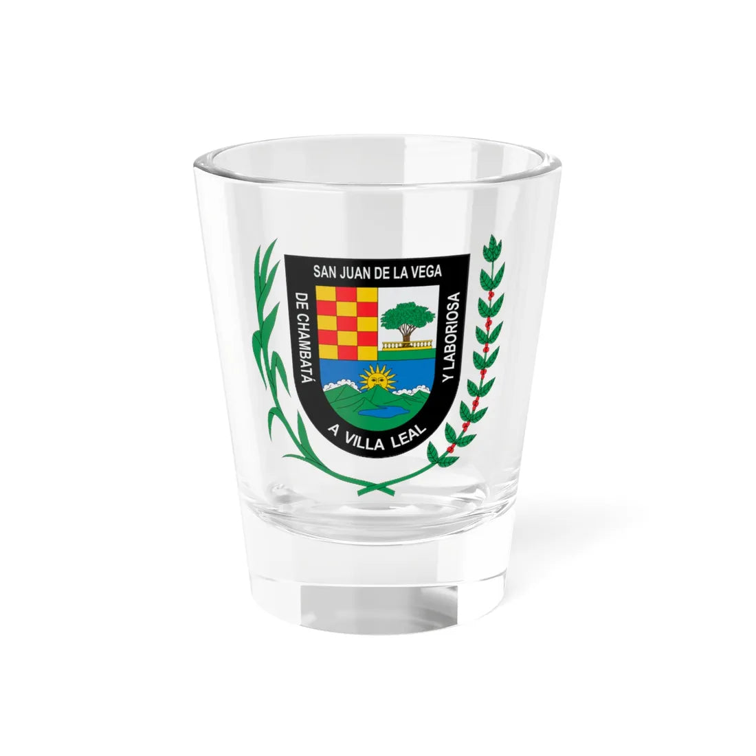 Escudo de La Vega Cundinamarca (Colombia) (Coat of Arms) Shot Glass 1.5oz 1.5oz - Go Mug Yourself