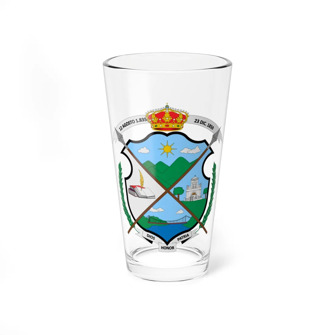 Escudo de La Victoria Valle del Cauca (Colombia) (Coat of Arms) Pint Glass 16oz 16oz - Go Mug Yourself