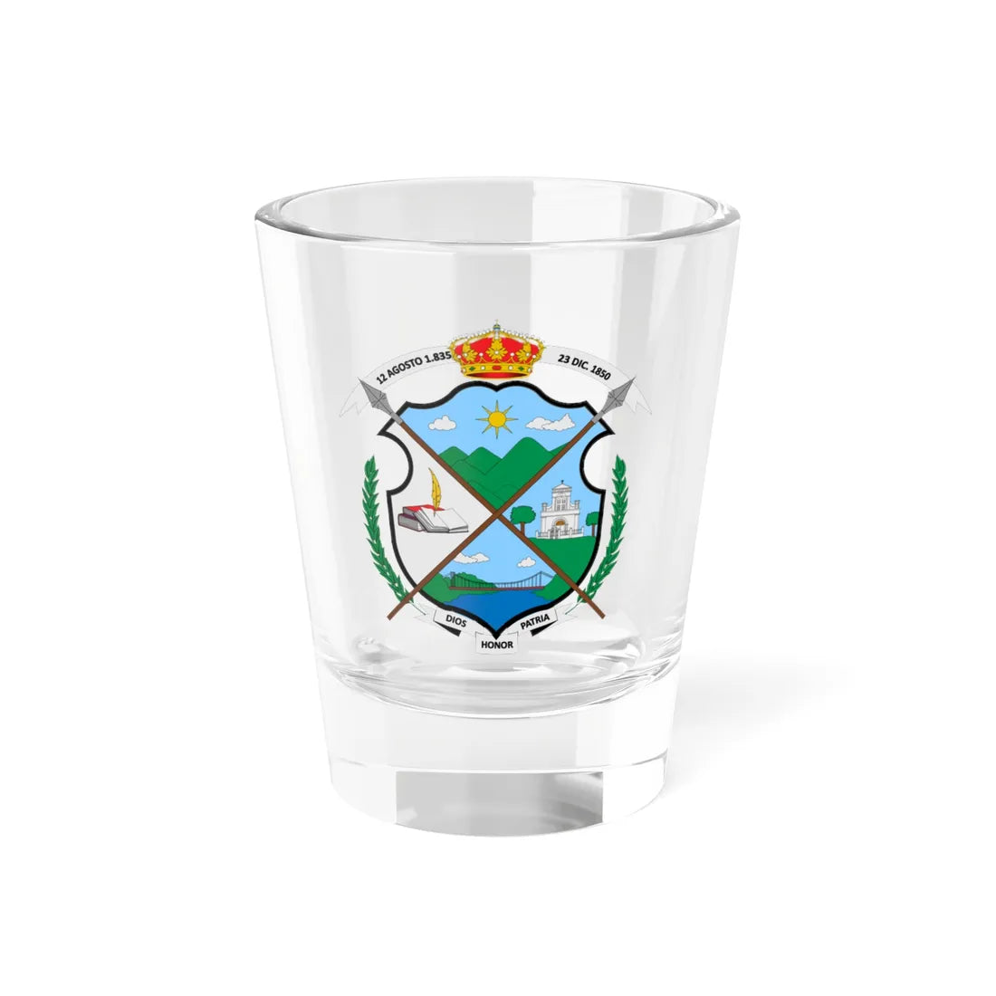 Escudo de La Victoria Valle del Cauca (Colombia) (Coat of Arms) Shot Glass 1.5oz 1.5oz - Go Mug Yourself