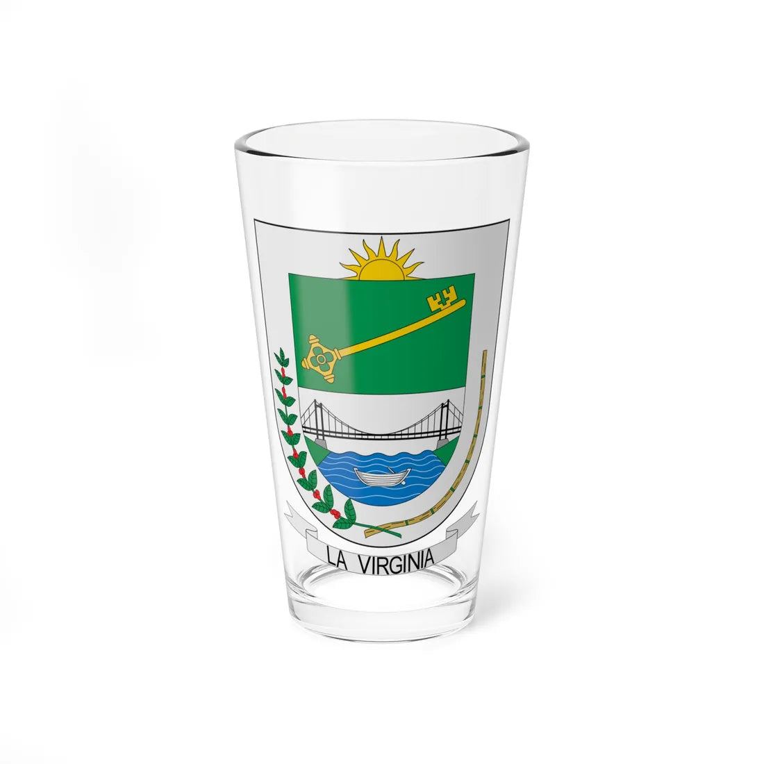 Escudo de La Virginia (Colombia) (Coat of Arms) Pint Glass 16oz 16oz - Go Mug Yourself