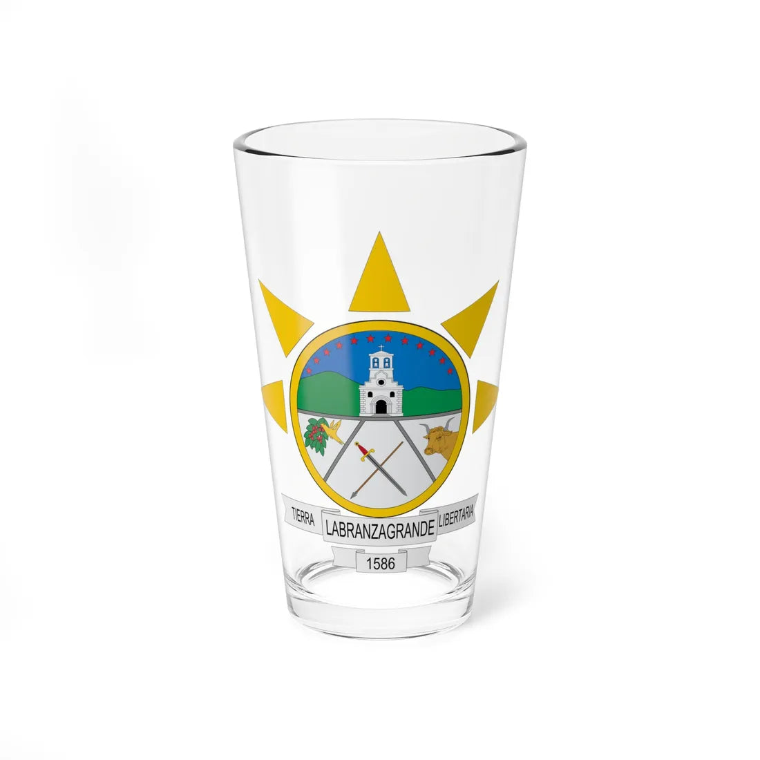 Escudo de Labranzagrande (Colombia) (Coat of Arms) Pint Glass 16oz 16oz - Go Mug Yourself