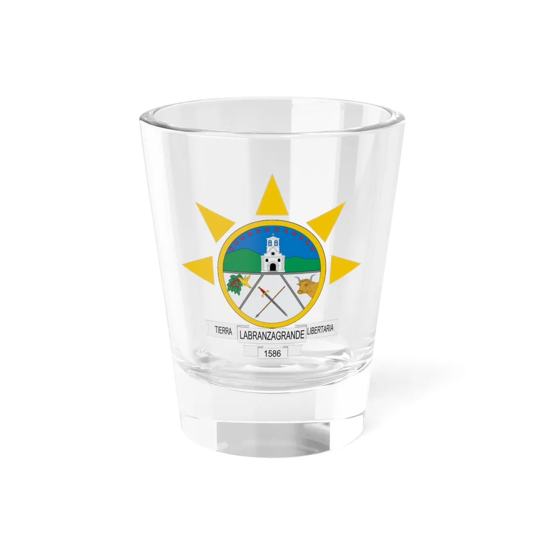 Escudo de Labranzagrande (Colombia) (Coat of Arms) Shot Glass 1.5oz 1.5oz - Go Mug Yourself