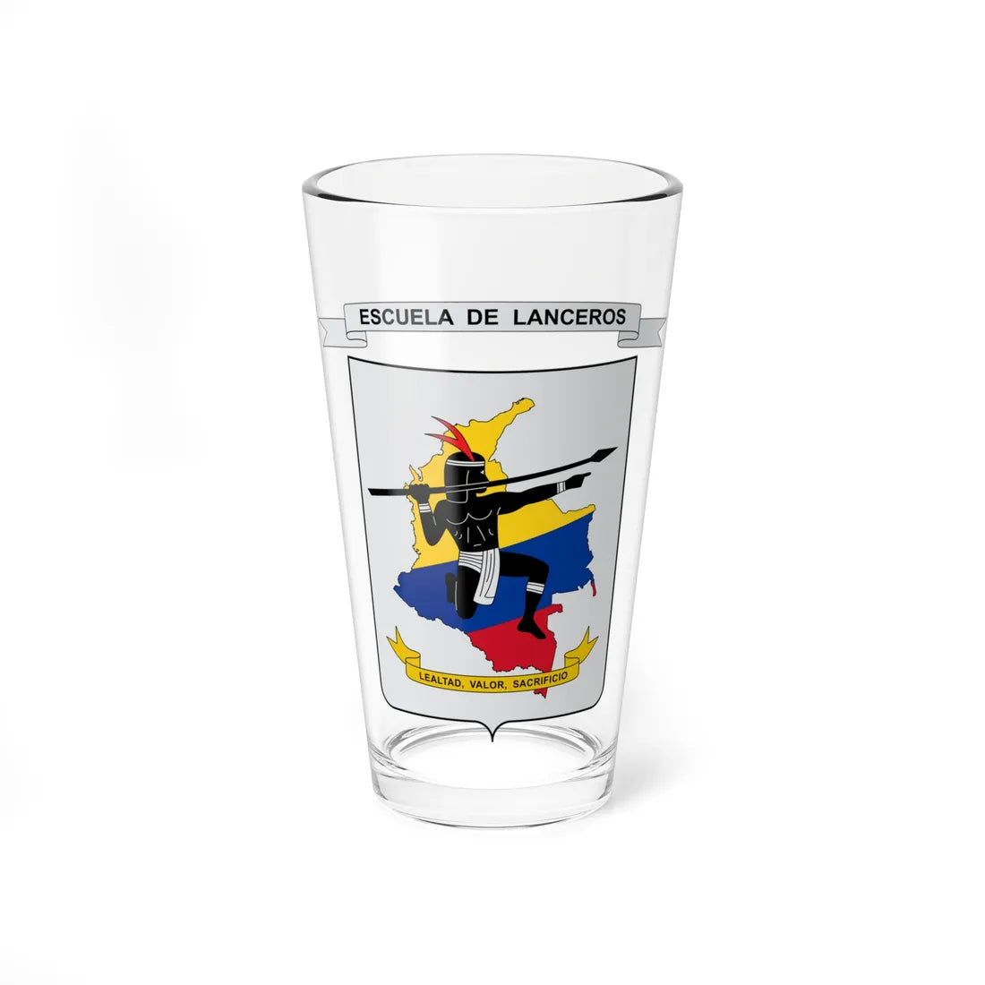 Escudo de Lanceros-Colombia (Colombia) (Coat of Arms) Pint Glass 16oz 16oz - Go Mug Yourself