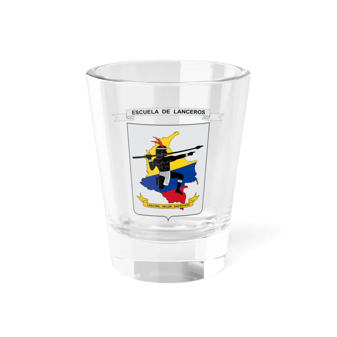 Escudo de Lanceros-Colombia (Colombia) (Coat of Arms) Shot Glass 1.5oz 1.5oz - Go Mug Yourself