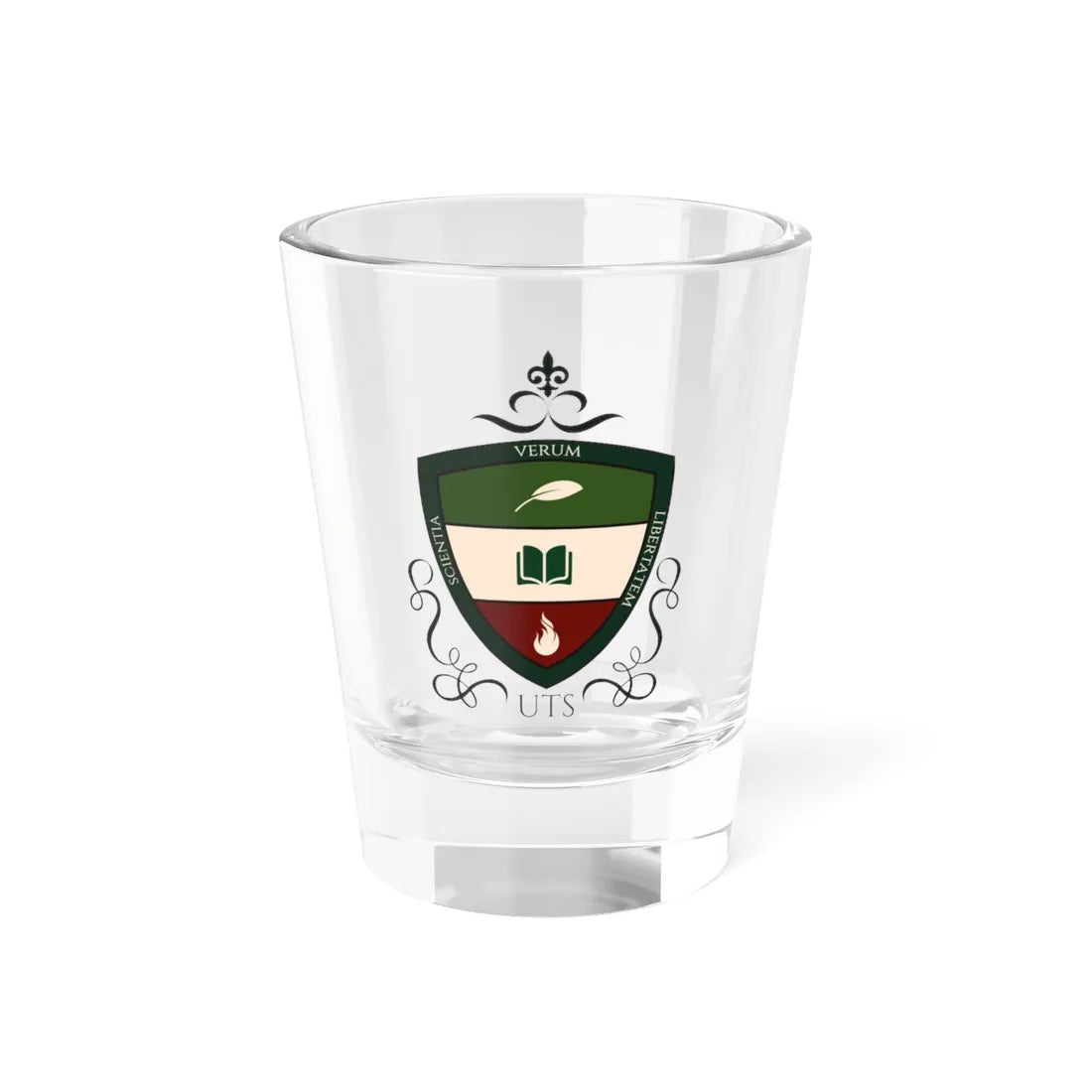 Escudo de las Unidades Tecnológicas de Santander (Colombia) (Coat of Arms) Shot Glass 1.5oz 1.5oz - Go Mug Yourself