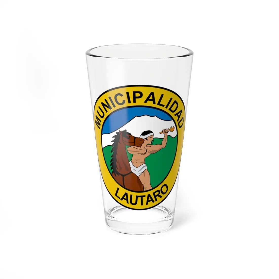 Escudo de Lautaro (Chile) (Coat of Arms) Pint Glass 16oz 16oz - Go Mug Yourself