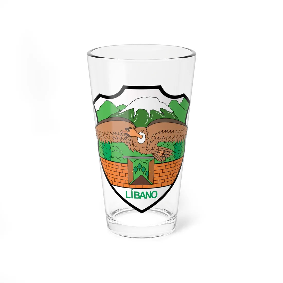 Escudo de Líbano - Tolima (Colombia) (Coat of Arms) Pint Glass 16oz 16oz - Go Mug Yourself