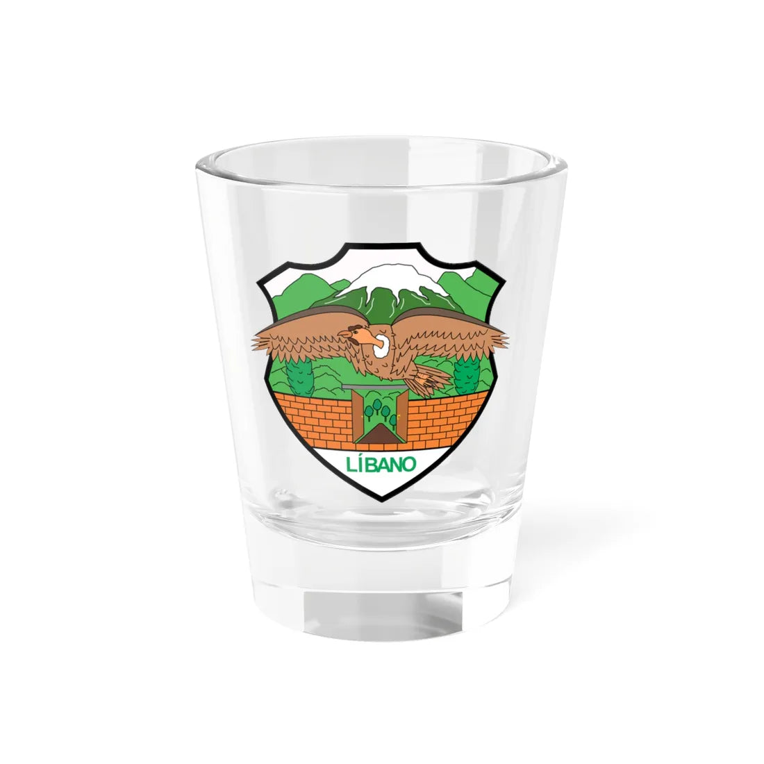 Escudo de Líbano - Tolima (Colombia) (Coat of Arms) Shot Glass 1.5oz 1.5oz - Go Mug Yourself