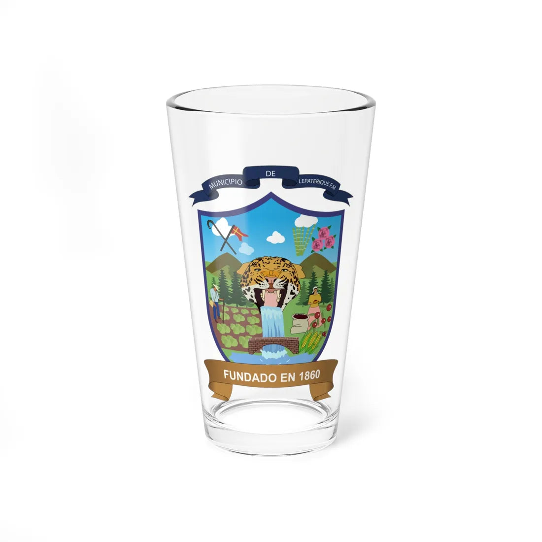 Escudo de Lepaterique (Honduras) (Coat of Arms) Pint Glass 16oz 16oz - Go Mug Yourself
