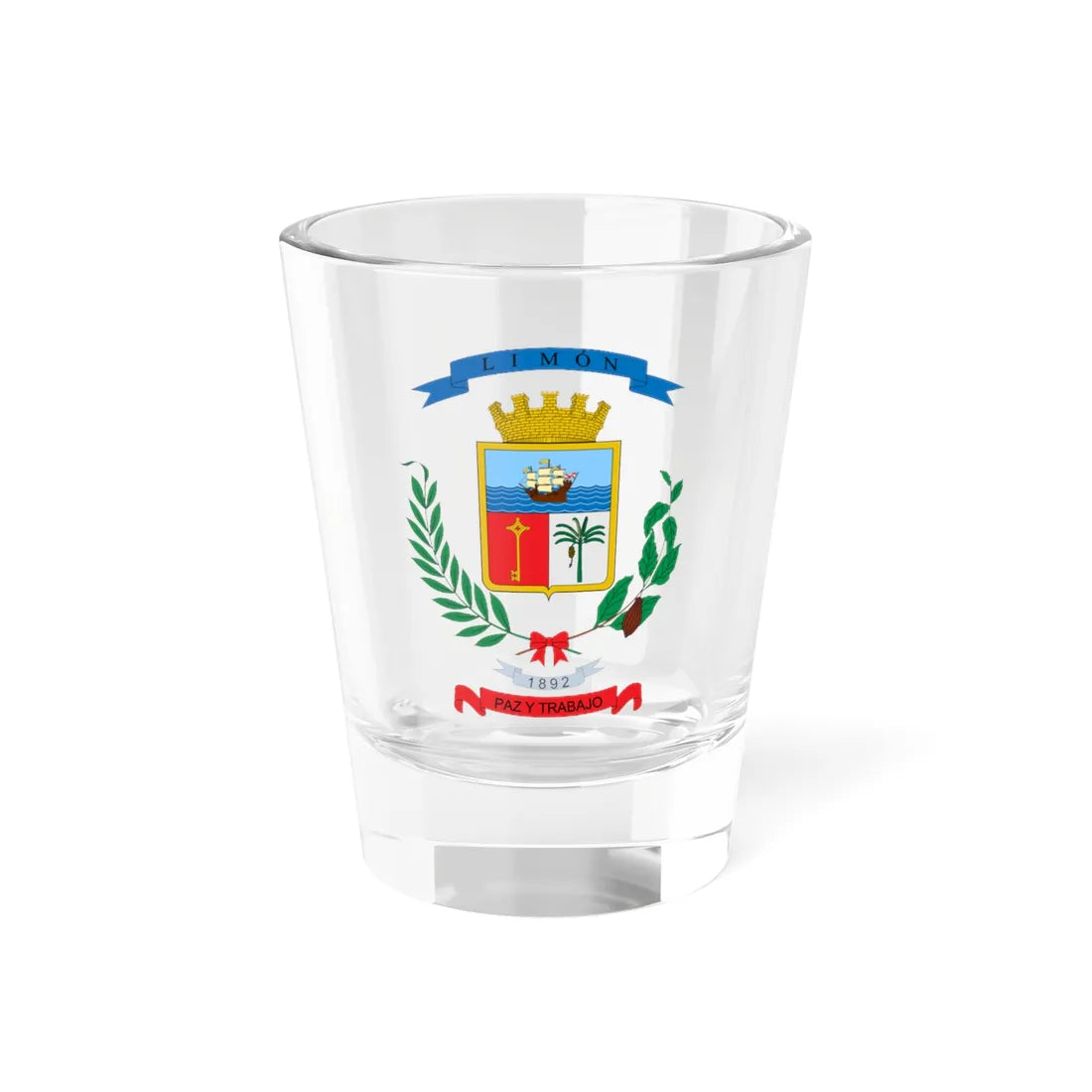 Escudo de Limón (Costa Rica) (Coat of Arms) Shot Glass 1.5oz 1.5oz - Go Mug Yourself