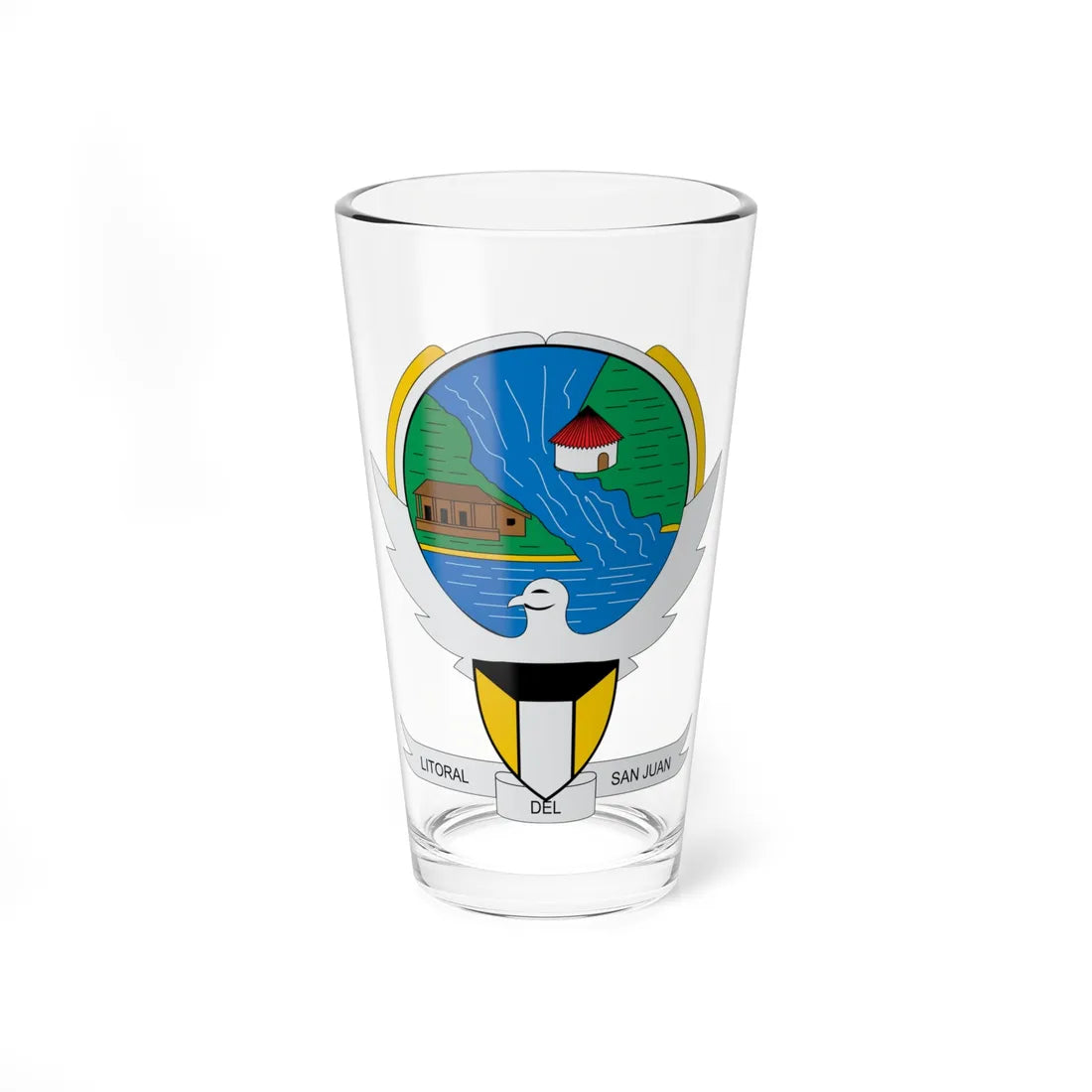 Escudo de Litoral del San Juan (Colombia) (Coat of Arms) Pint Glass 16oz 16oz - Go Mug Yourself