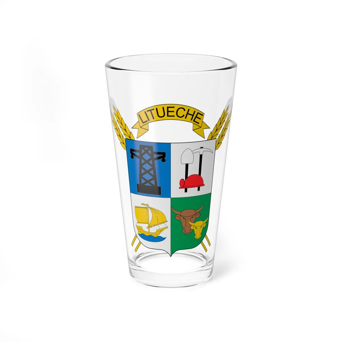Escudo de Litueche (Chile) (Coat of Arms) Pint Glass 16oz 16oz - Go Mug Yourself