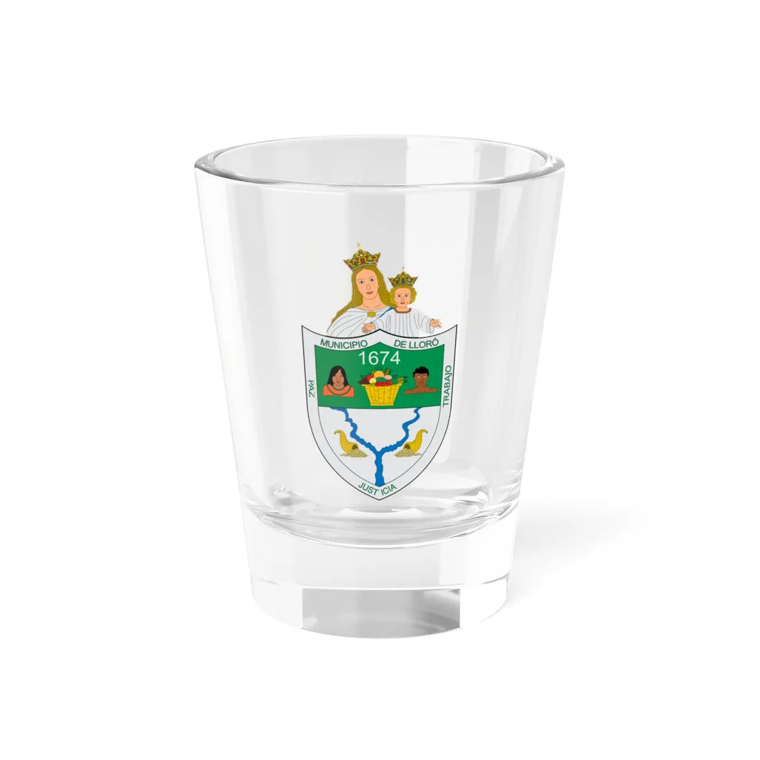 Escudo de Lloró (Colombia) (Coat of Arms) Shot Glass 1.5oz 1.5oz - Go Mug Yourself