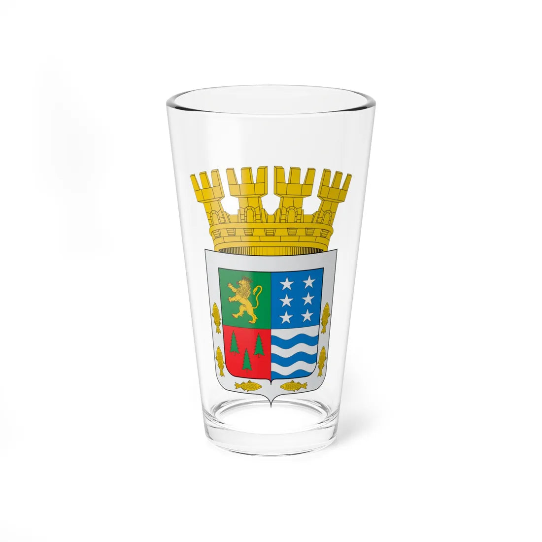 Escudo de Los Lagos (Chile) (Coat of Arms) Pint Glass 16oz 16oz - Go Mug Yourself