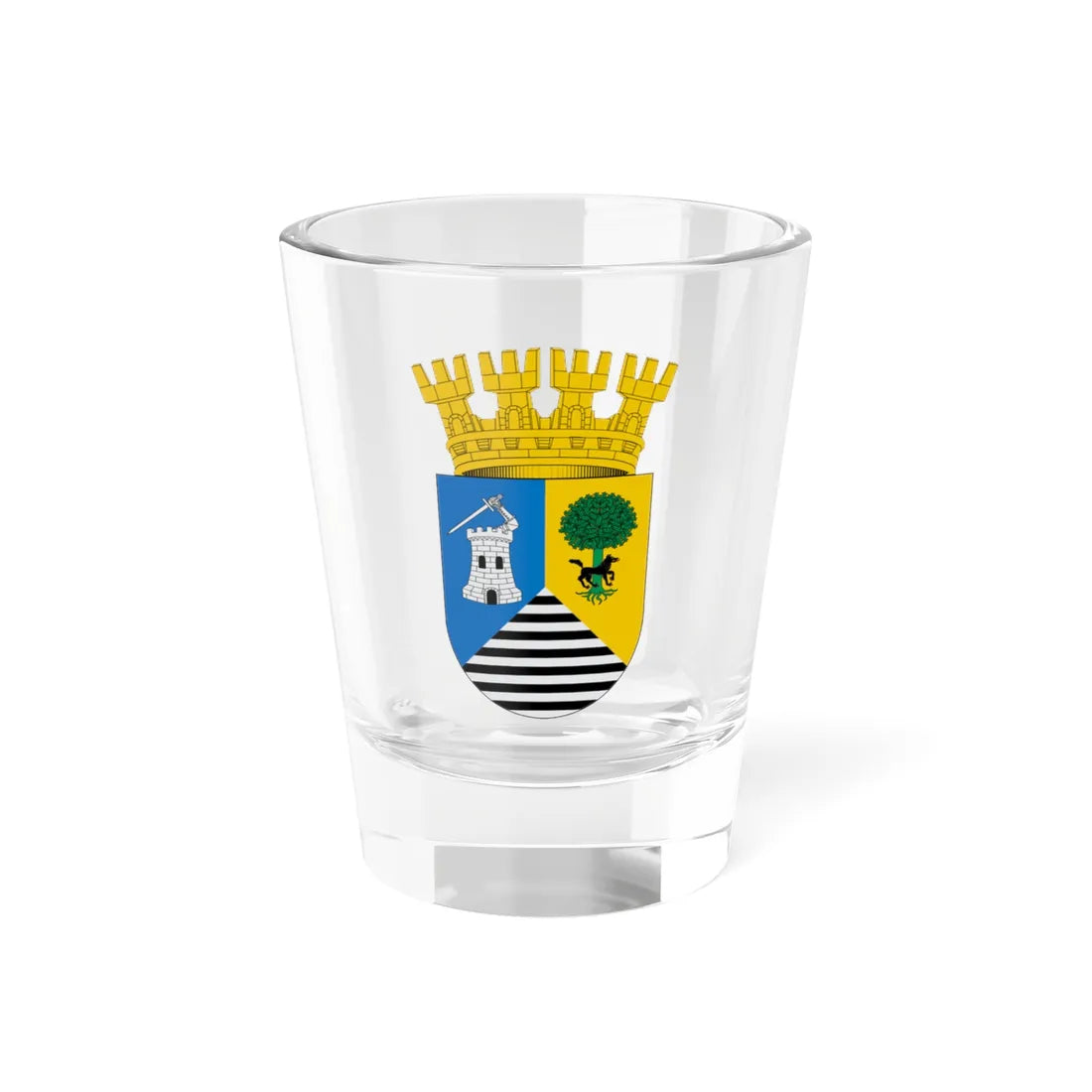 Escudo de Lota (Chile) (Coat of Arms) Shot Glass 1.5oz 1.5oz - Go Mug Yourself