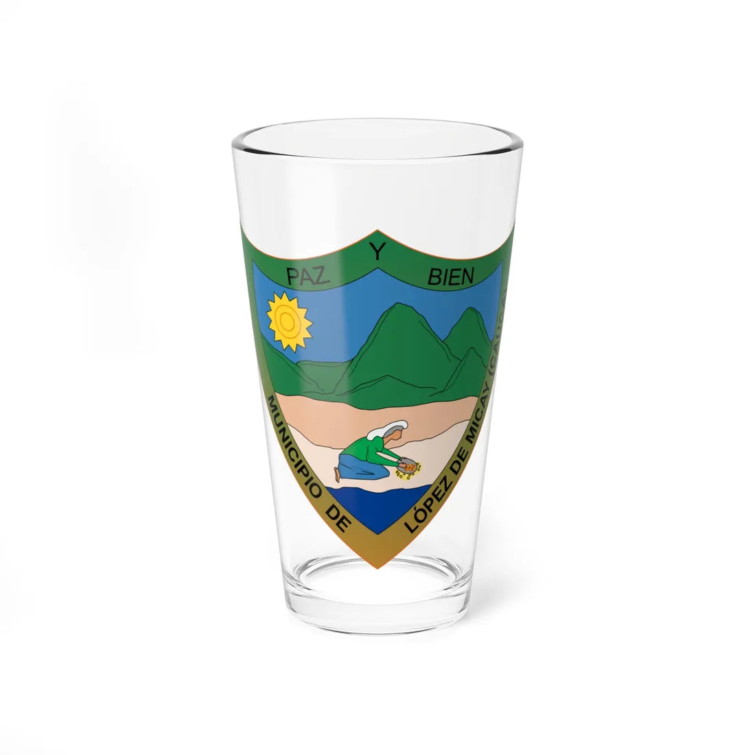 Escudo de López de Micay - Cauca (Colombia) (Coat of Arms) Pint Glass 16oz 16oz - Go Mug Yourself