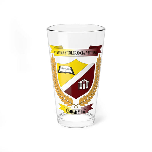Escudo de Lérida - Tolima (Colombia) (Coat of Arms) Pint Glass 16oz 16oz - Go Mug Yourself