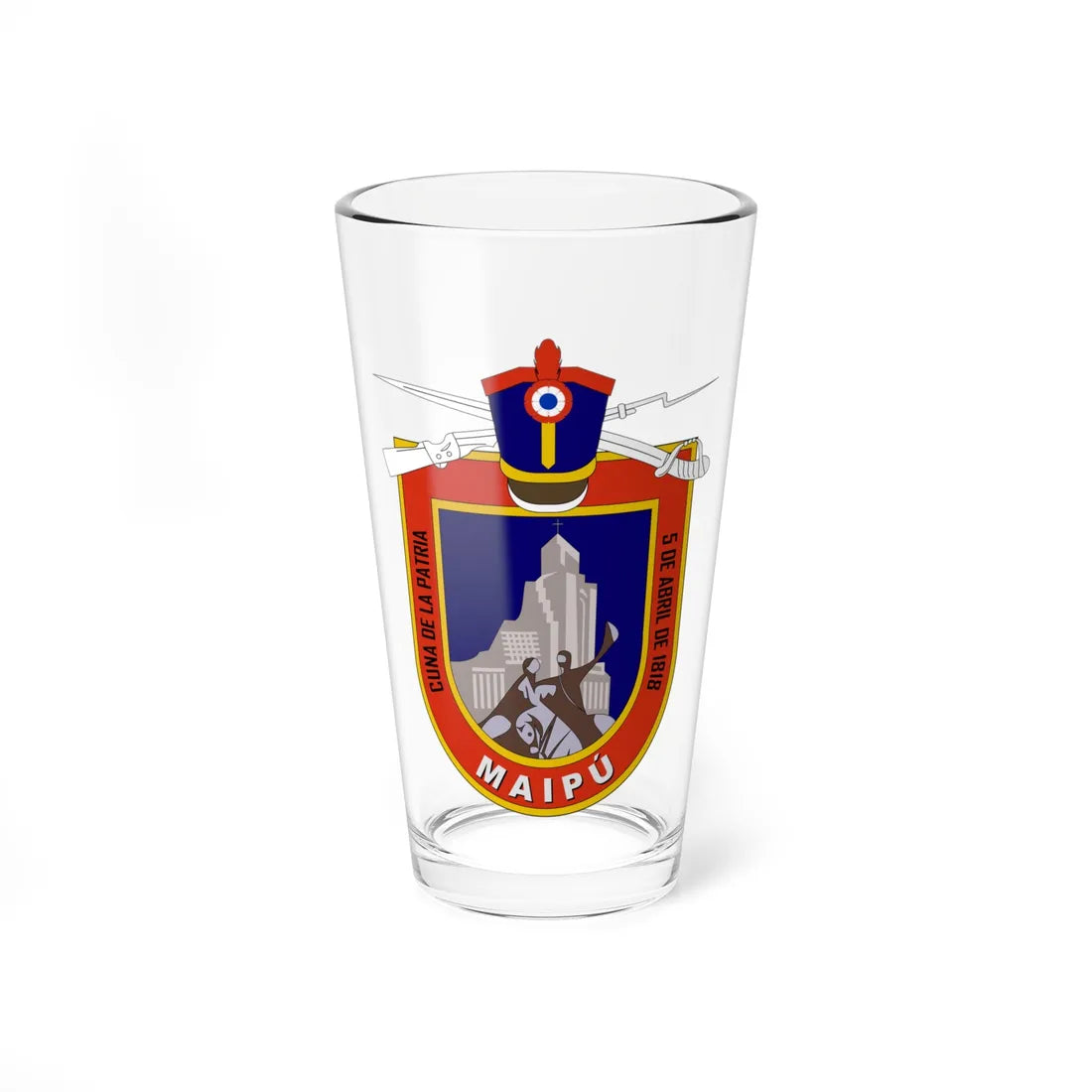 Escudo de Maipú Chile (Chile) (Coat of Arms) Pint Glass 16oz 16oz - Go Mug Yourself