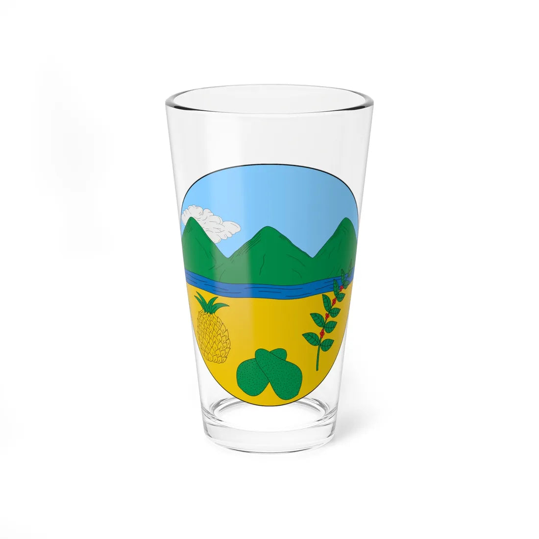 Escudo de Manaure Balcón del Cesar (Colombia) (Coat of Arms) Pint Glass 16oz 16oz - Go Mug Yourself