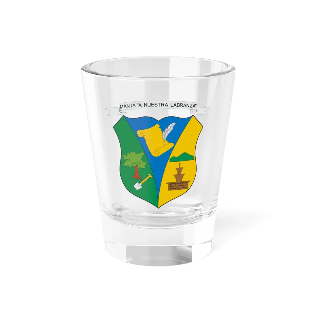 Escudo de Manta Cundinamarca (Colombia) (Coat of Arms) Shot Glass 1.5oz 1.5oz - Go Mug Yourself