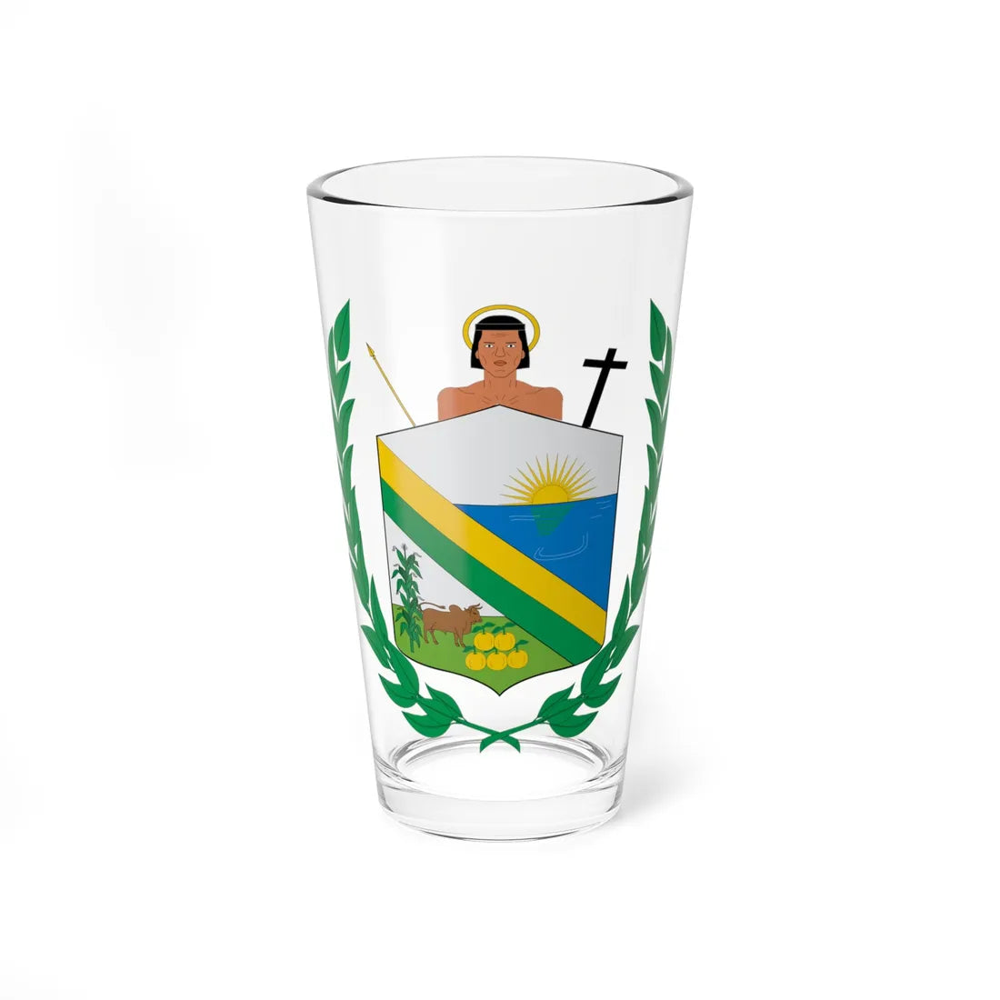 Escudo de Margarita Bolívar (Colombia) (Coat of Arms) Pint Glass 16oz 16oz - Go Mug Yourself