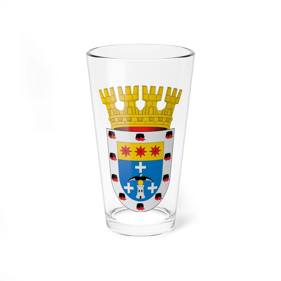 Escudo de Mariquina (Chile) (Coat of Arms) Pint Glass 16oz 16oz - Go Mug Yourself