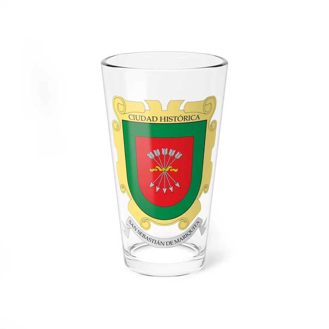 Escudo de Mariquita (Colombia) (Coat of Arms) Pint Glass 16oz 16oz - Go Mug Yourself