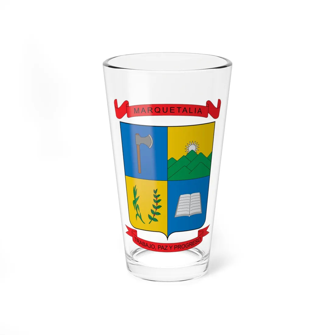 Escudo de Marquetalia (Colombia) (Coat of Arms) Pint Glass 16oz 16oz - Go Mug Yourself