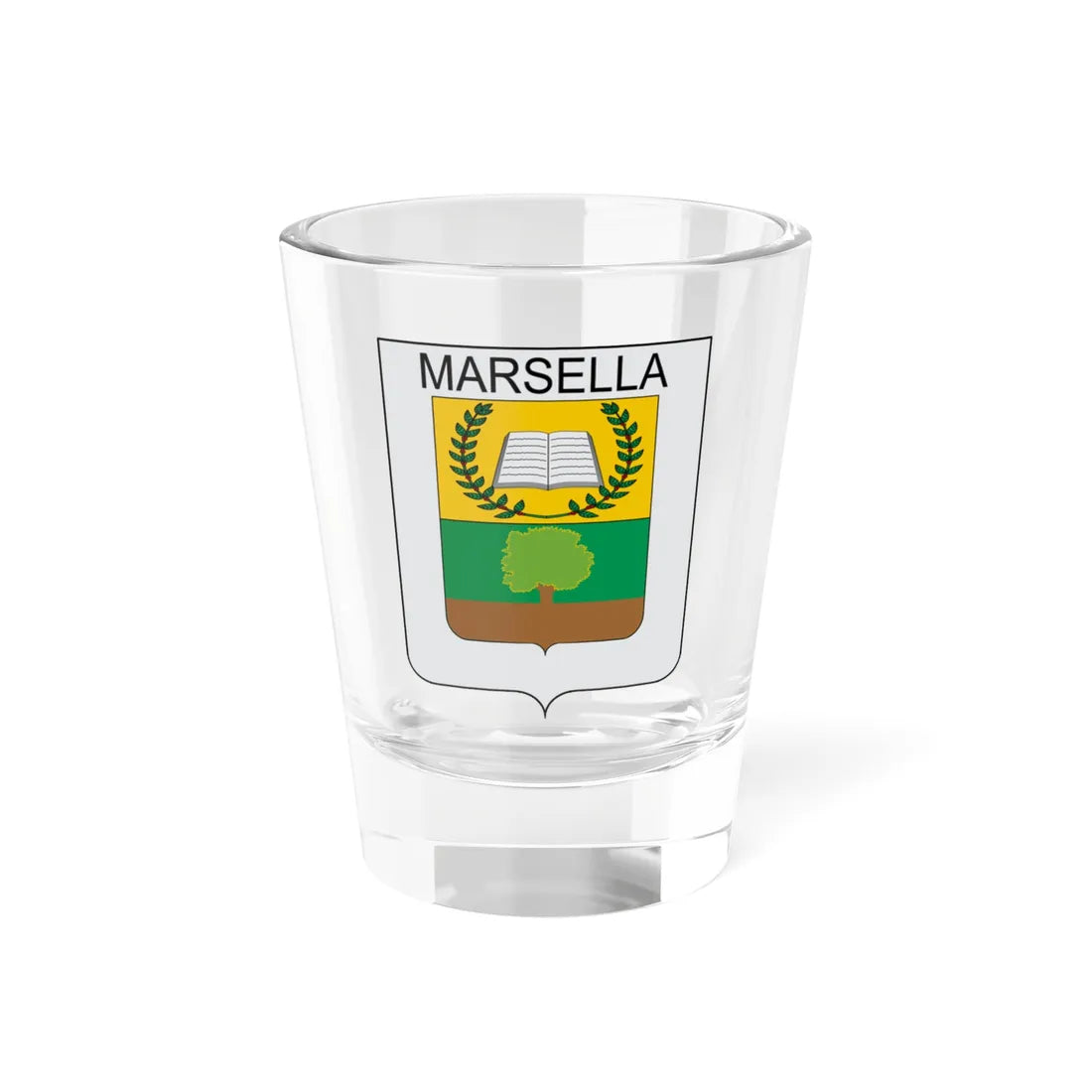 Escudo de Marsella Risaralda (Colombia) (Coat of Arms) Shot Glass 1.5oz 1.5oz - Go Mug Yourself