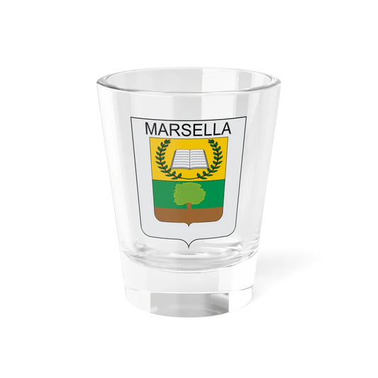 Escudo de Marsella Risaralda (Colombia) (Coat of Arms) Shot Glass 1.5oz 1.5oz - Go Mug Yourself