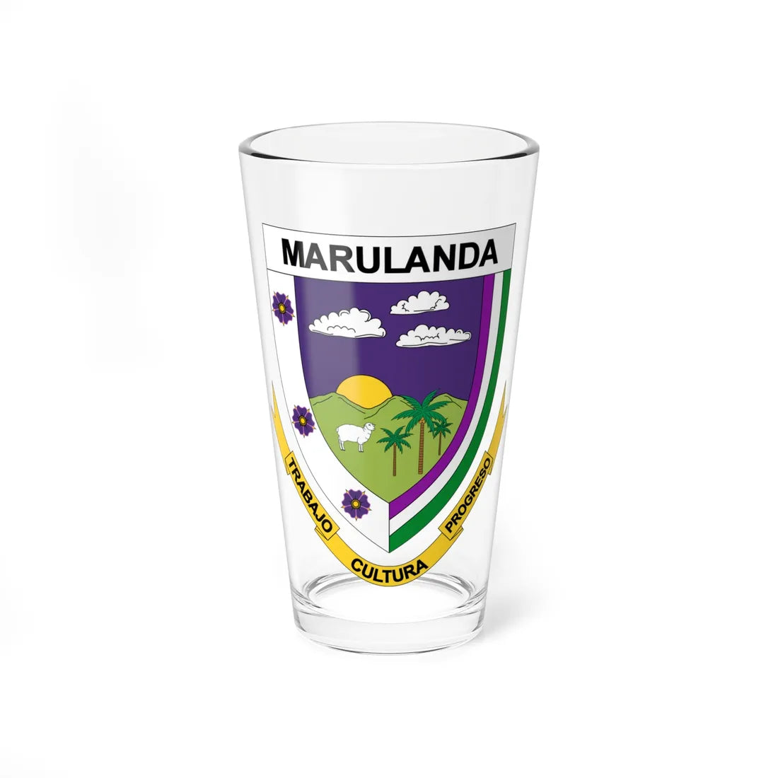 Escudo de Marulanda - Caldas (Colombia) (Coat of Arms) Pint Glass 16oz 16oz - Go Mug Yourself