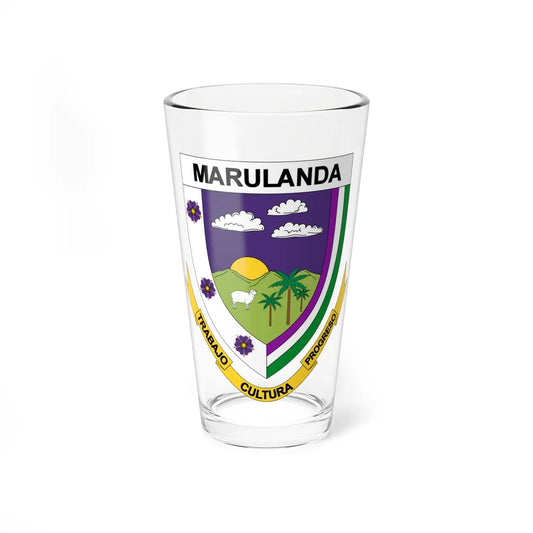 Escudo de Marulanda - Caldas (Colombia) (Coat of Arms) Pint Glass 16oz 16oz - Go Mug Yourself