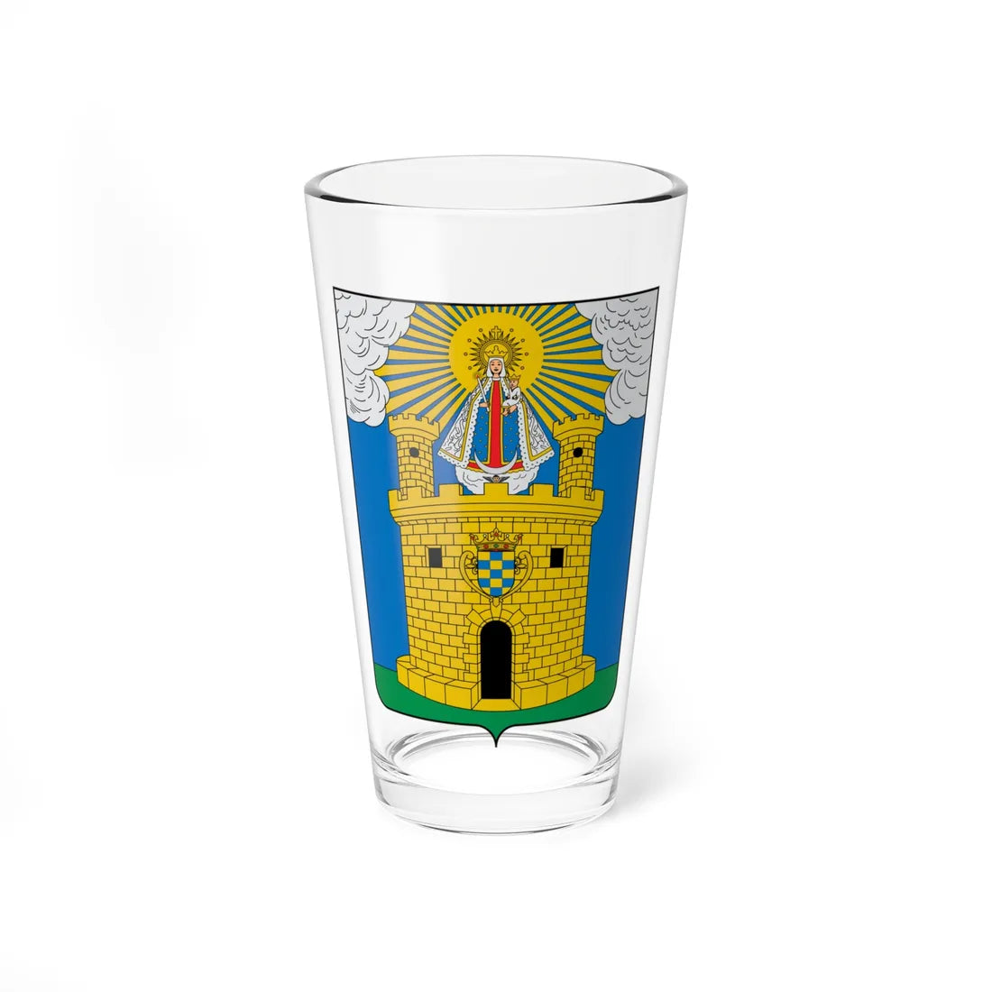 Escudo de Medellin (Colombia) (Coat of Arms) Pint Glass 16oz 16oz - Go Mug Yourself