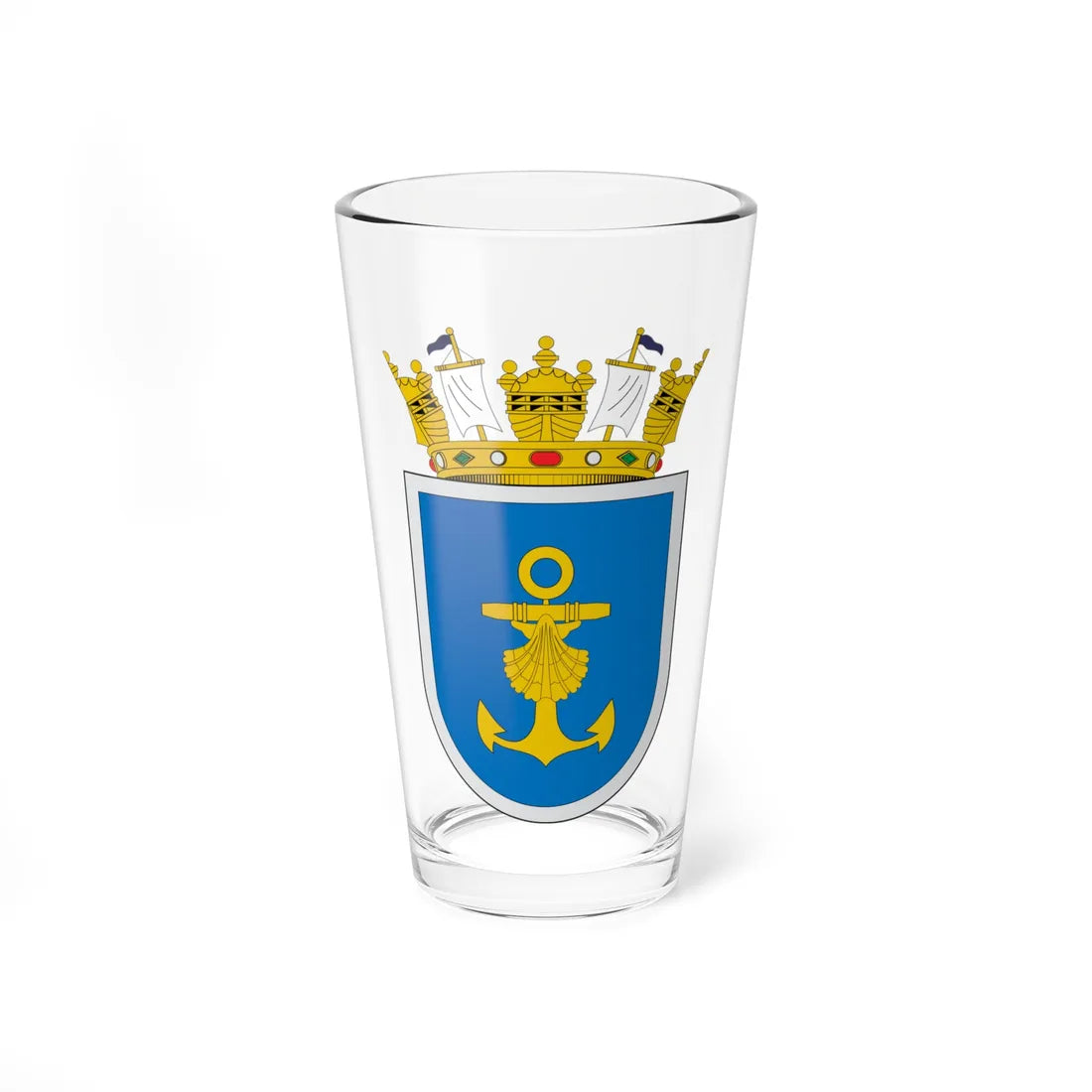 Escudo de Mejillones (Chile) (Coat of Arms) Pint Glass 16oz 16oz - Go Mug Yourself