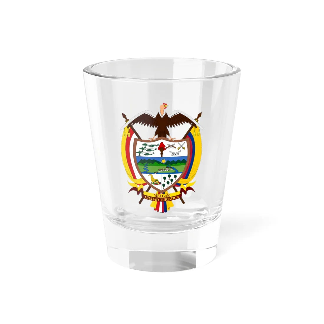 Escudo de Melgar - Tolima (Colombia) (Coat of Arms) Shot Glass 1.5oz 1.5oz - Go Mug Yourself