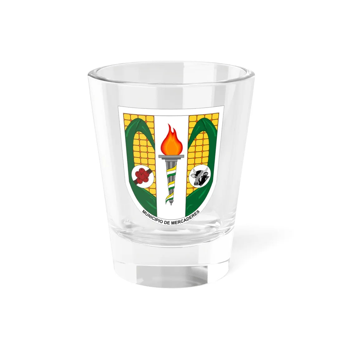 Escudo de Mercaderes - Cauca (Colombia) (Coat of Arms) Shot Glass 1.5oz 1.5oz - Go Mug Yourself