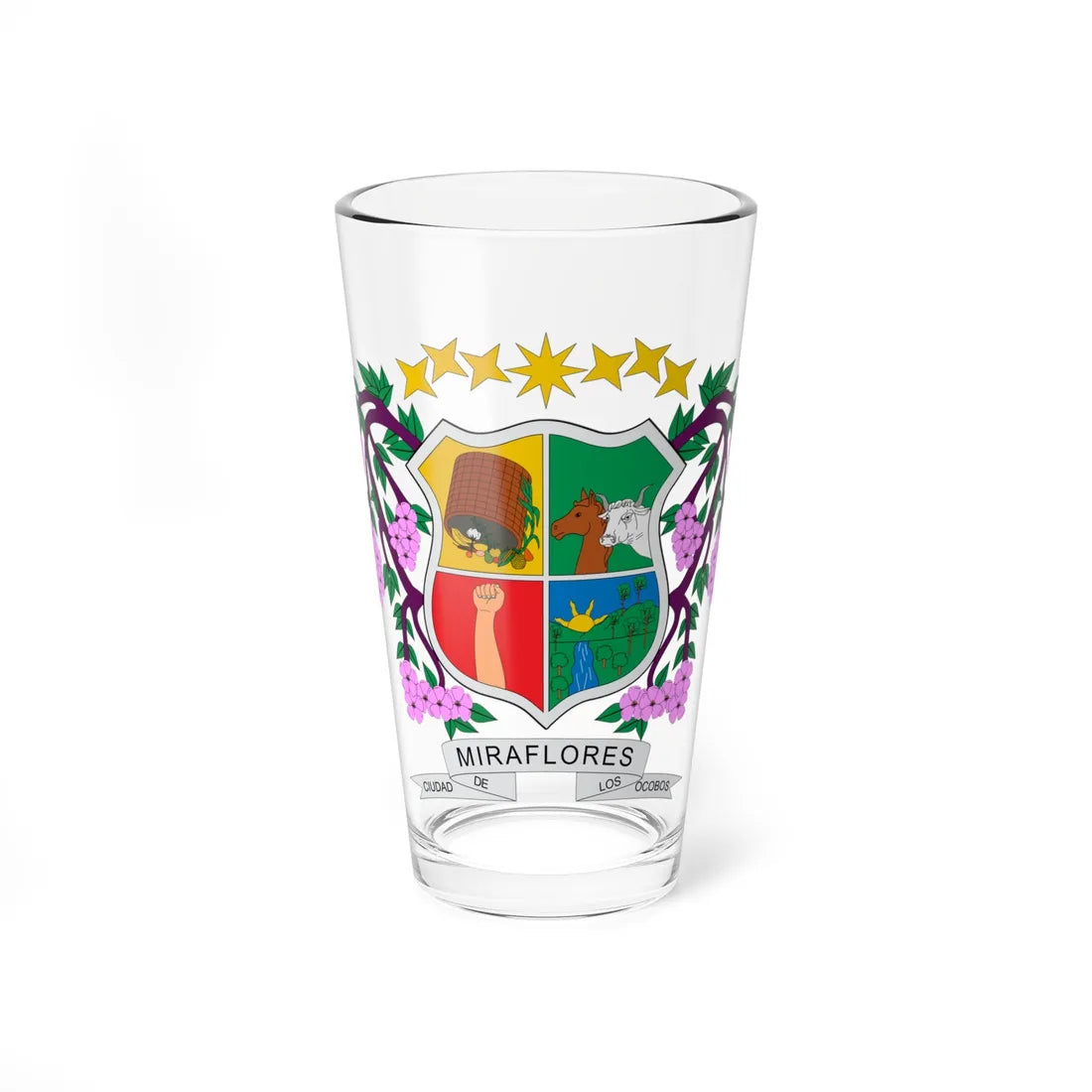 Escudo de Miraflores Boyacá (Colombia) (Coat of Arms) Pint Glass 16oz 16oz - Go Mug Yourself