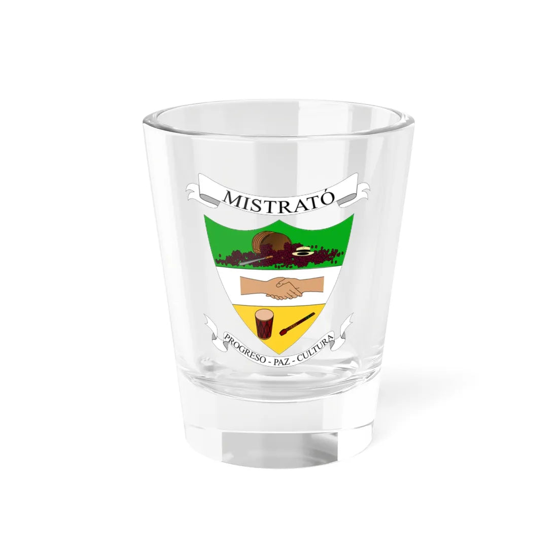 Escudo de Mistrató - Risaralda (Colombia) (Coat of Arms) Shot Glass 1.5oz 1.5oz - Go Mug Yourself