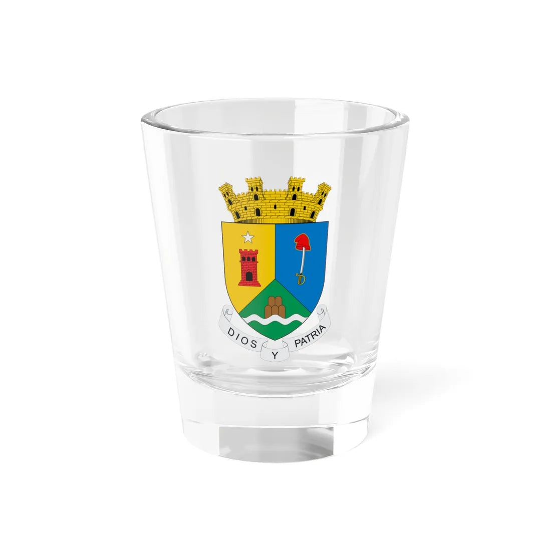Escudo de Mogotes-Santander (Colombia) (Coat of Arms) Shot Glass 1.5oz 1.5oz - Go Mug Yourself