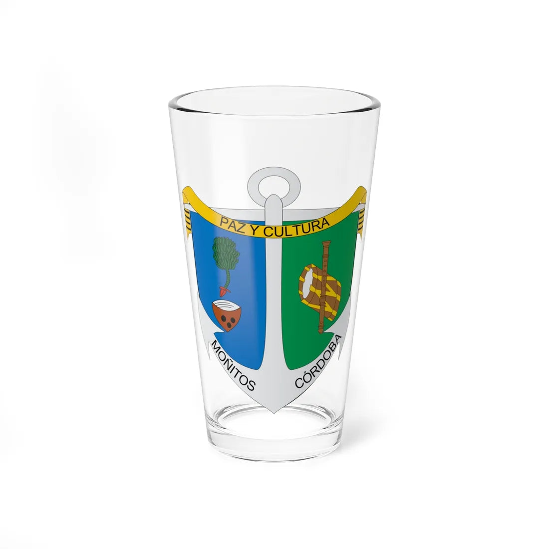 Escudo de Moñitos (Colombia) (Coat of Arms) Pint Glass 16oz 16oz - Go Mug Yourself