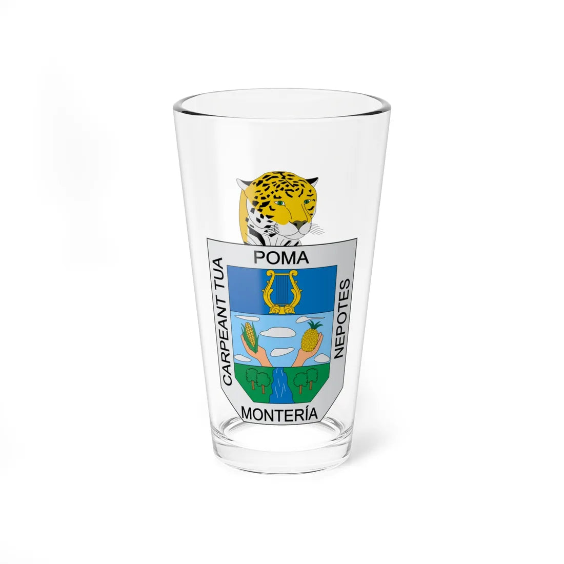 Escudo de Montería (Colombia) (Coat of Arms) Pint Glass 16oz 16oz - Go Mug Yourself