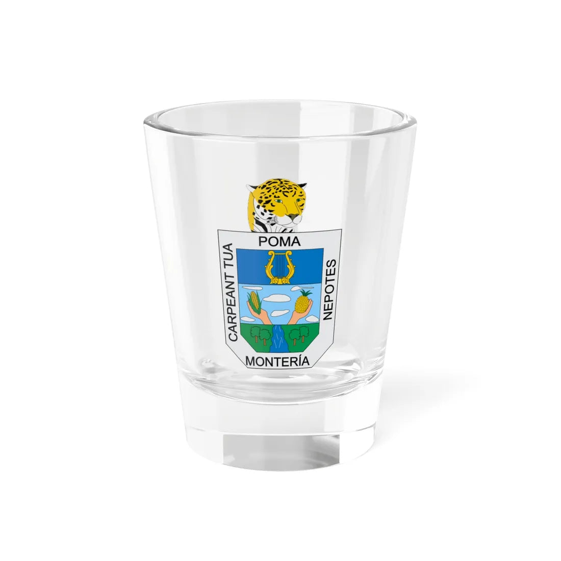 Escudo de Montería (Colombia) (Coat of Arms) Shot Glass 1.5oz 1.5oz - Go Mug Yourself
