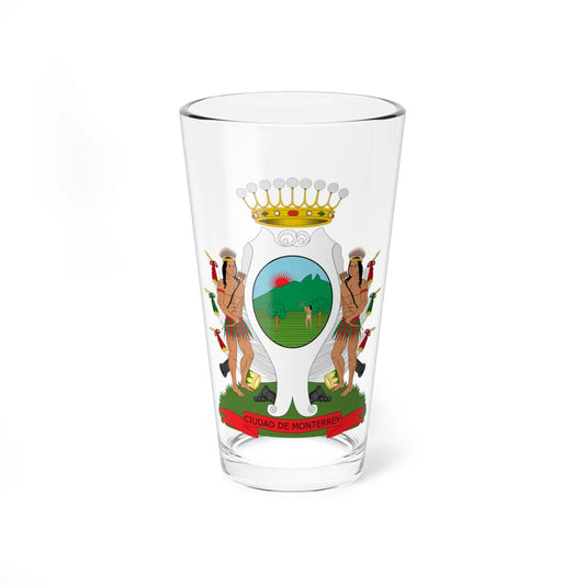 Escudo de Monterrey Nuevo León México (Costa Rica) (Coat of Arms) Pint Glass 16oz 16oz - Go Mug Yourself