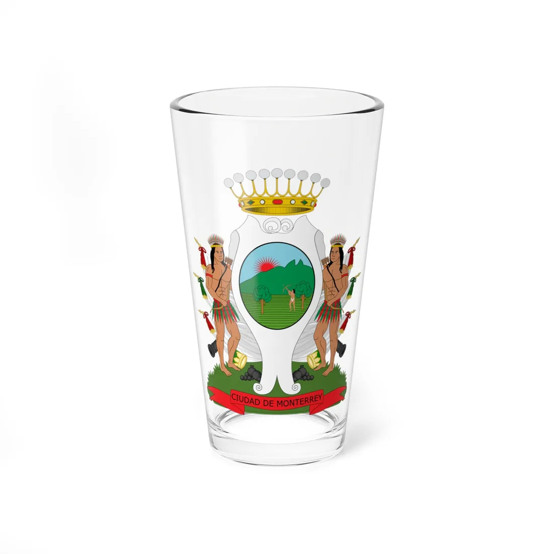 Escudo de Monterrey Nuevo León México (Mexico) (Coat of Arms) Pint Glass 16oz 16oz - Go Mug Yourself