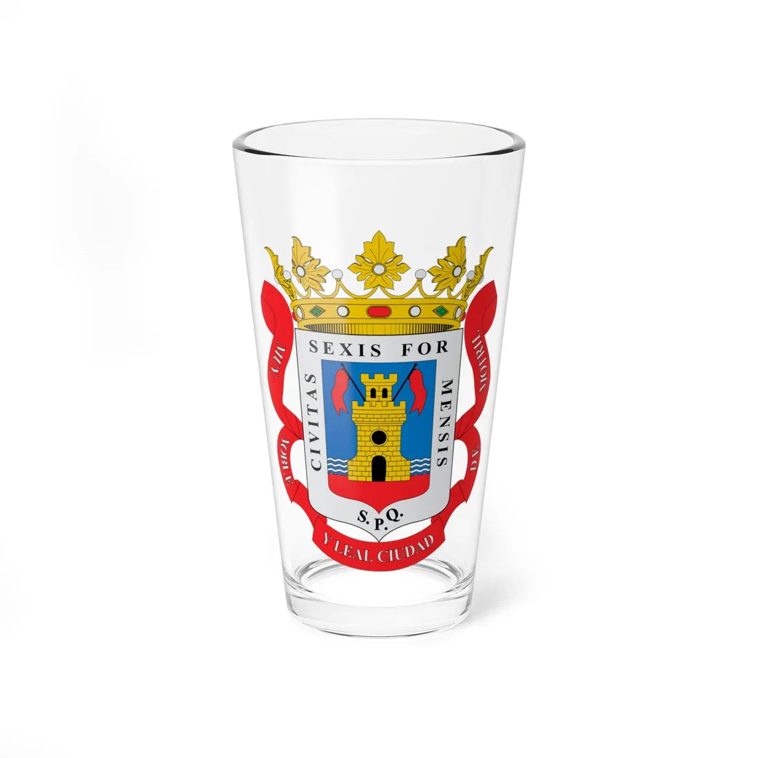 Escudo de Motril (Spain) (Coat of Arms) Pint Glass 16oz 16oz - Go Mug Yourself
