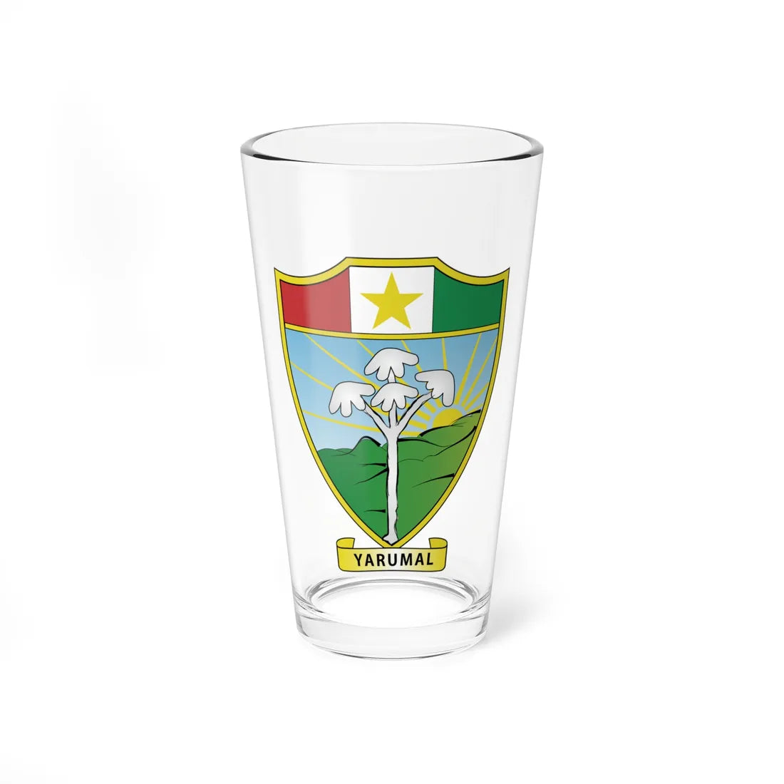 Escudo de municipio de Yarumal (Colombia) (Coat of Arms) Pint Glass 16oz 16oz - Go Mug Yourself