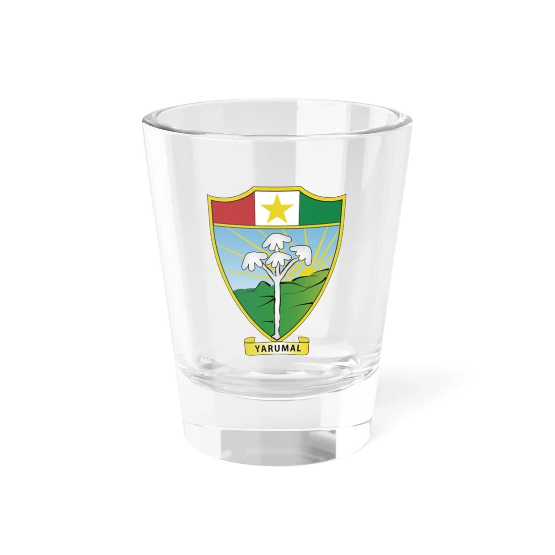 Escudo de municipio de Yarumal (Colombia) (Coat of Arms) Shot Glass 1.5oz 1.5oz - Go Mug Yourself