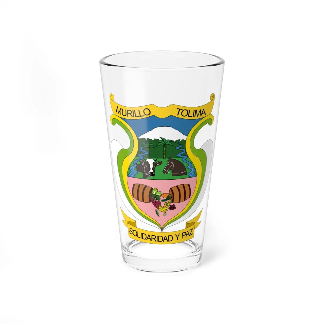 Escudo de Murillo - Tolima (Colombia) (Coat of Arms) Pint Glass 16oz 16oz - Go Mug Yourself