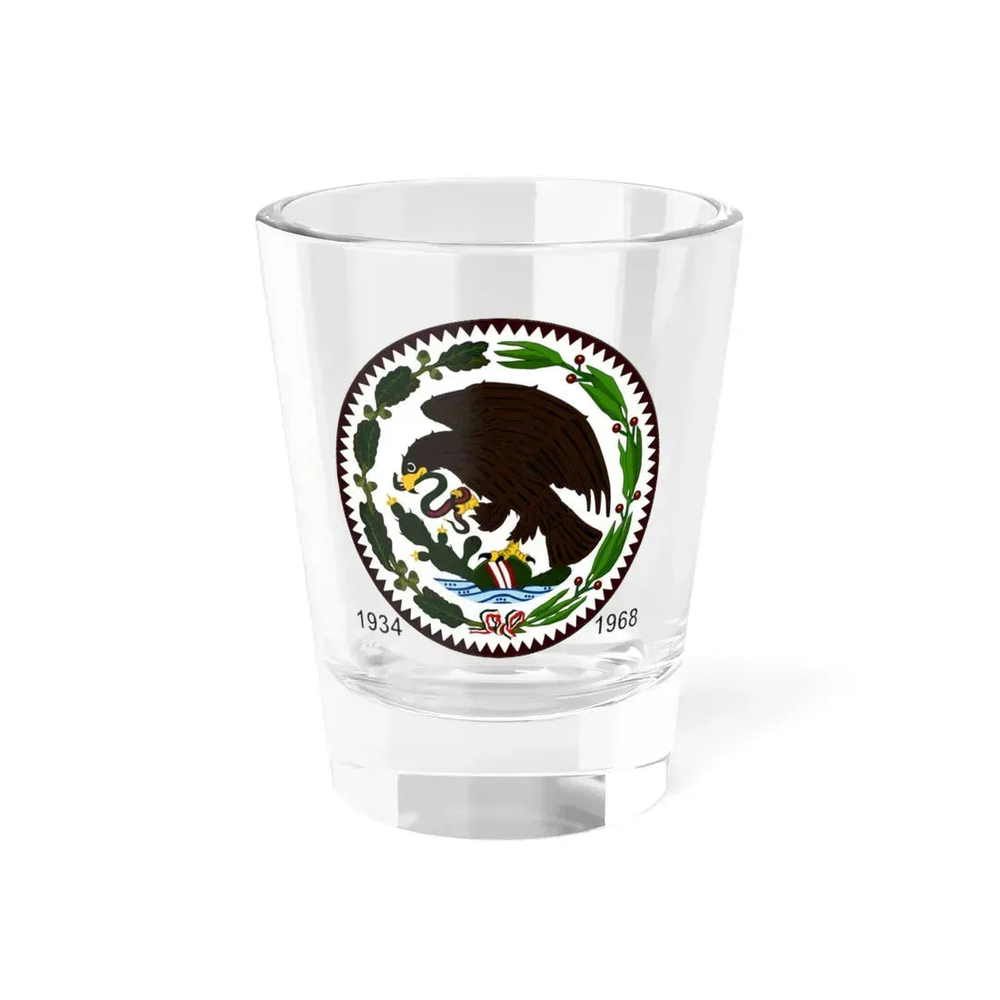 Escudo de México 1934-1968 (Mexico) (Coat of Arms) Shot Glass 1.5oz 1.5oz - Go Mug Yourself