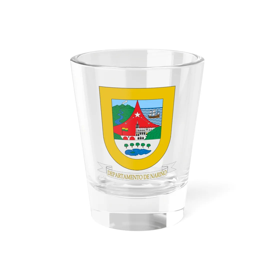 Escudo de Nariño (Colombia) (Coat of Arms) Shot Glass 1.5oz 1.5oz - Go Mug Yourself